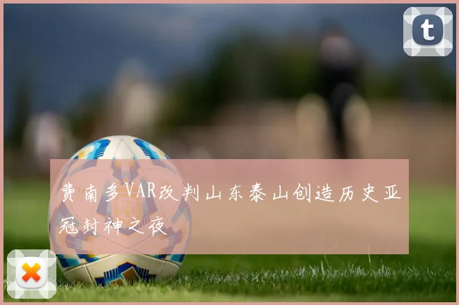 费南多VAR改判山东泰山创造历史亚冠封神之夜